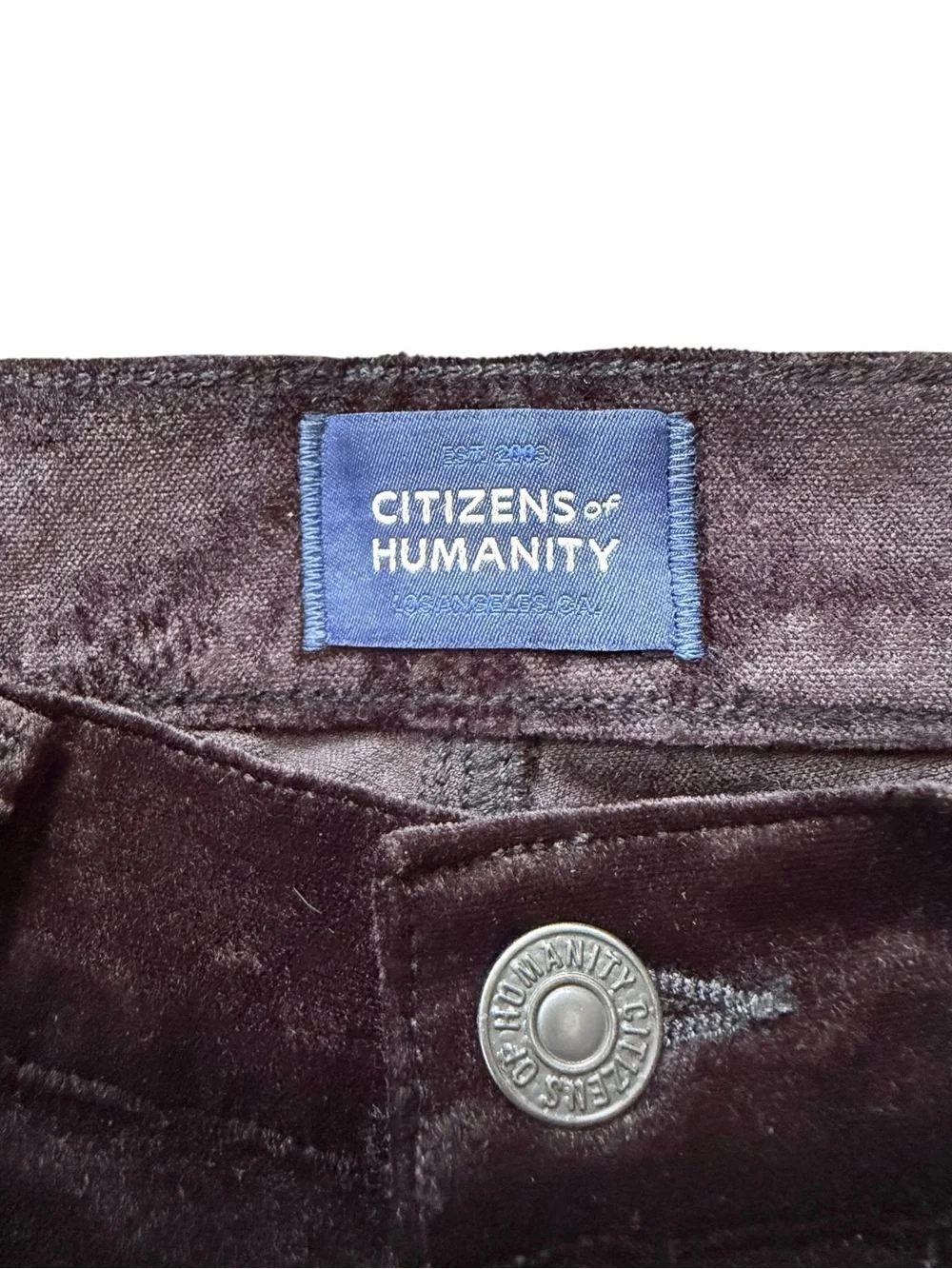 Citizens of Humanity Amari Ultra in Black Velvet Wide Leg Pants Women’s Size 27
